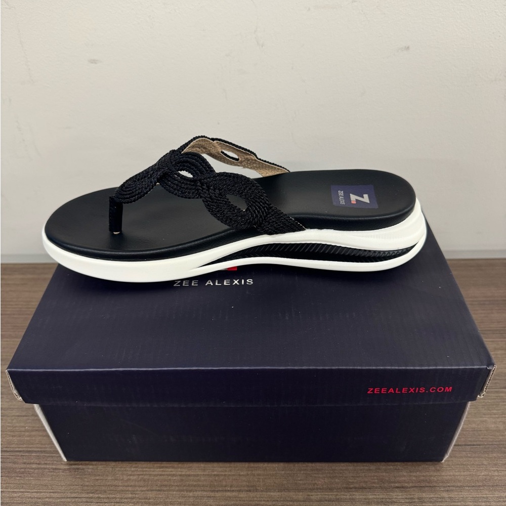 Zee Alexis Black SYLVIA FLIP FLOP MEMORY FOAM SANDALS